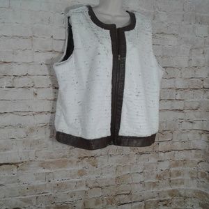 MULTIPLES Women's Plus Size Vegan fur jacket